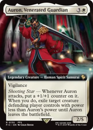 (130) Magic The Gathering Commander: Magic: The Gathering - FINAL FANTASY: Extras Single: Auron, Venerated Guardian  Rare