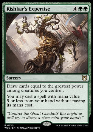(130) Magic The Gathering Commander: Wilds of Eldraine Single: Rishkar's Expertise  Rare