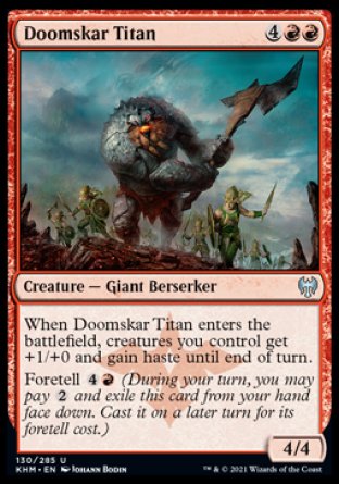 (130/285) Magic The Gathering Kaldheim Single: Doomskar Titan Holo Uncommon