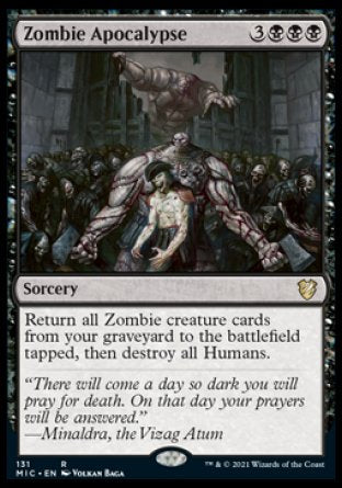 (131) Magic The Gathering Commander: Innistrad: Midnight Hunt Single: Zombie Apocalypse Holo Rare