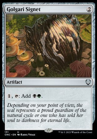 (131) Magic The Gathering Commander: Phyrexia: All Will Be One Single: Golgari Signet  Uncommon