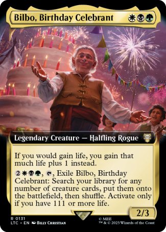 (131) Magic The Gathering Commander: The Lord of the Rings: Tales of Middle-earth: Extras Single: Bilbo, Birthday Celebrant  Rare