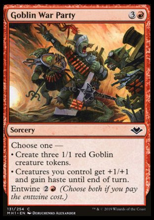 (131/254) Magic The Gathering Modern Horizons Single: Goblin War Party Holo Common