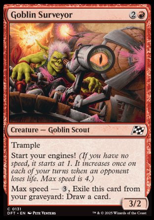 (131) Magic The Gathering Aetherdrift Single: Goblin Surveyor Holo Common