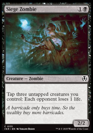 (131) Magic The Gathering Innistrad Remastered Single: Siege Zombie  Common
