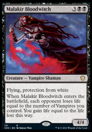 (131) Magic The Gathering Commander: Innistrad: Crimson Vow Single: Malakir Bloodwitch  Rare
