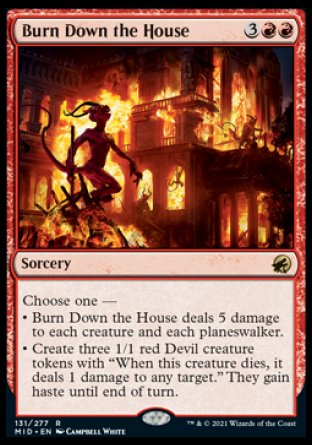 (131) Magic The Gathering Innistrad: Midnight Hunt Single: Burn Down the House Holo Rare
