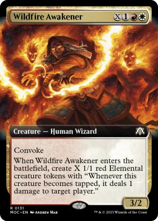 (131) Magic The Gathering Commander: March of the Machine: Extras Single: Wildfire Awakener  Rare