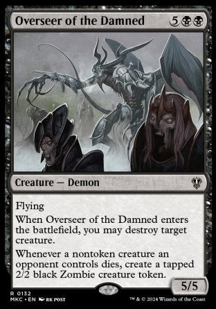 (132) Magic The Gathering Commander: Murders at Karlov Manor Single: Overseer of the Damned  Rare