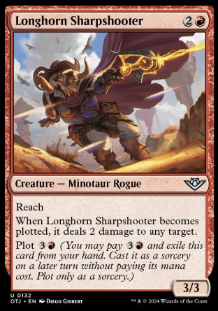 (132) Magic The Gathering Outlaws of Thunder Junction Single: Longhorn Sharpshooter  Holo Uncommon