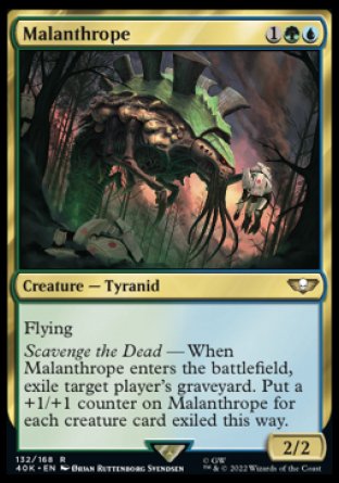 (132) Magic The Gathering Universes Beyond: Warhammer 40000 Single: Malanthrope  Rare