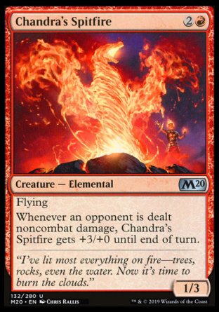 (132/280) Magic The Gathering Core 2020 Single: Chandra's Spitfire Holo Uncommon