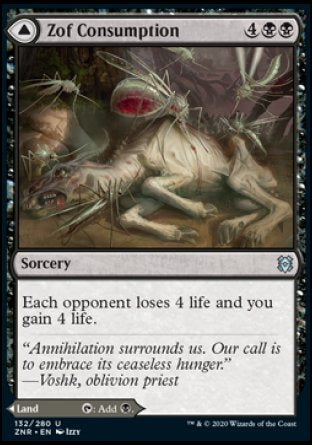 (132/280) Magic The Gathering Zendikar Rising Single: Zof Consumption // Zof Bloodbog Holo Uncommon
