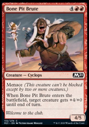 (132) Magic The Gathering Core 2021 Single: Bone Pit Brute Holo Common