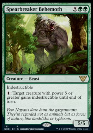 (132) Magic The Gathering Commander: Kamigawa: Neon Dynasty Single: Spearbreaker Behemoth  Rare
