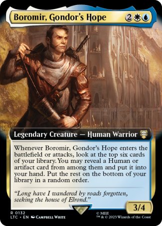(132) Magic The Gathering Commander: The Lord of the Rings: Tales of Middle-earth: Extras Single: Boromir, Gondor's Hope  Rare