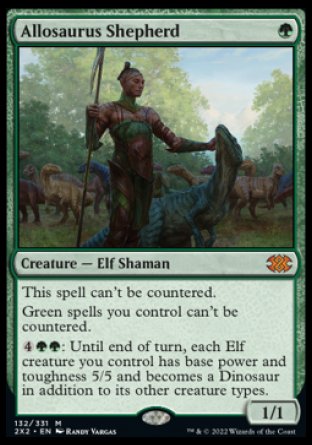 (132) Magic The Gathering Double Masters 2022 Single: Allosaurus Shepherd Holo Mythic
