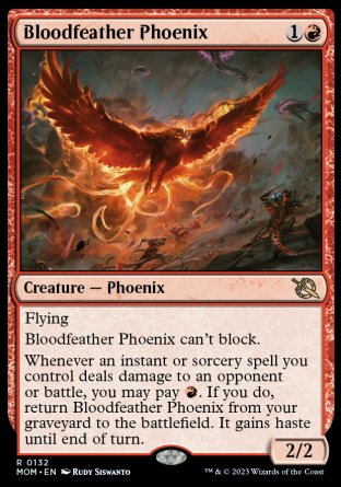 (132) Magic The Gathering March of the Machine Single: Bloodfeather Phoenix  Rare