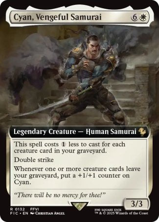 (132) Magic The Gathering Commander: Magic: The Gathering - FINAL FANTASY: Extras Single: Cyan, Vengeful Samurai  Rare
