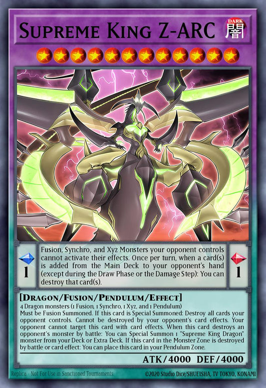 (284) YuGiOh TCG RA04: Quarter Century Stampede Single: Supreme King Z-ARC (V.1 - Platinum Secret Rare)  Platinum Secret Rare
