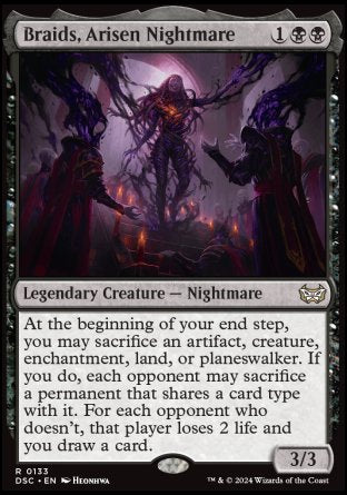 (133) Magic The Gathering Commander: Duskmourn: House of Horror Single: Braids, Arisen Nightmare  Rare