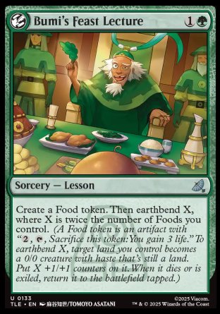 (133) Magic The Gathering Magic: The Gathering | Avatar: The Last Airbender: Eternal Single: Bumi's Feast Lecture  Uncommon