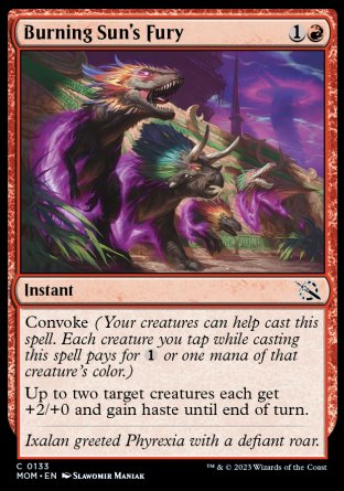 (133) Magic The Gathering March of the Machine Single: Burning Sun's Fury Holo Common