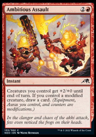 (133) Magic The Gathering Kamigawa: Neon Dynasty Single: Ambitious Assault  Common