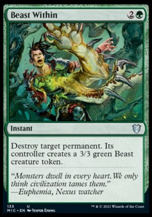 (133) Magic The Gathering Commander: Innistrad: Midnight Hunt Single: Beast Within  Uncommon