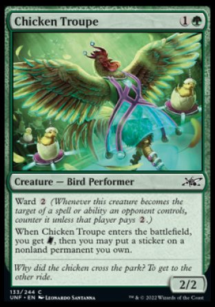 (133) Magic The Gathering Unfinity Single: Chicken Troupe  Common