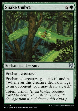 (133) Magic The Gathering Commander: Wilds of Eldraine Single: Snake Umbra  Uncommon
