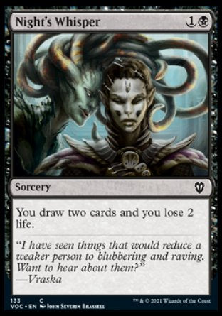 (133) Magic The Gathering Commander: Innistrad: Crimson Vow Single: Night's Whisper  Common