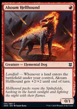 (133/280) Magic The Gathering Zendikar Rising Single: Akoum Hellhound Holo Common
