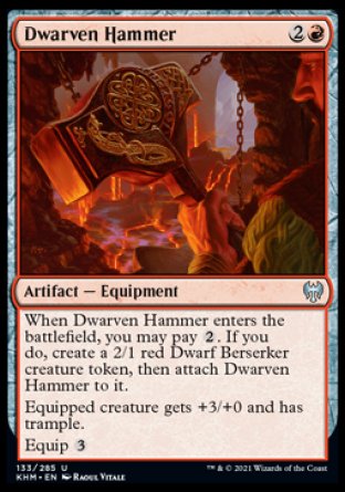 (133/285) Magic The Gathering Kaldheim Single: Dwarven Hammer Holo Uncommon