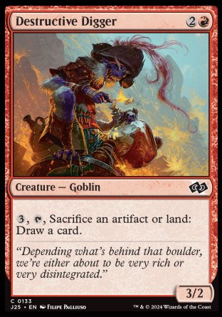 (133) Magic The Gathering Foundations Jumpstart Single: Destructive Digger  Common