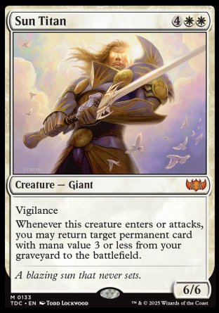 (133) Magic The Gathering Commander: Tarkir: Dragonstorm Single: Sun Titan  Mythic