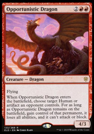 (133/269) Magic The Gathering Throne of Eldraine Single: Opportunistic Dragon  Rare