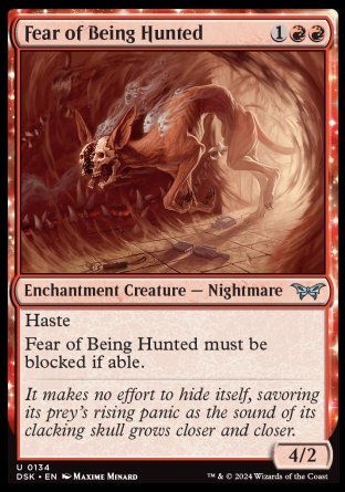 (134) Magic The Gathering Duskmourn: House of Horror Single: Fear of Being Hunted Holo Uncommon