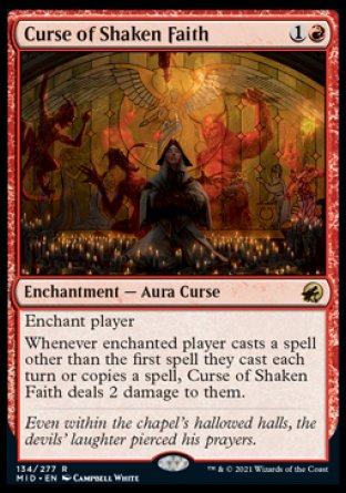 (134) Magic The Gathering Innistrad: Midnight Hunt Single: Curse of Shaken Faith  Rare