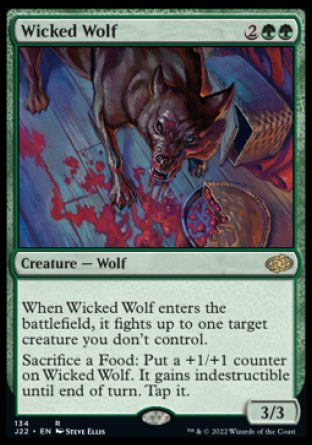 (134) Magic The Gathering Jumpstart 2022 Single: Wicked Wolf  Rare