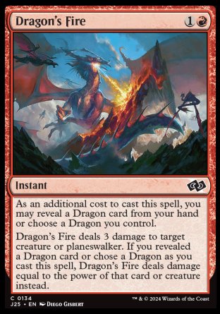 (134) Magic The Gathering Foundations Jumpstart Single: Dragon's Fire  Common