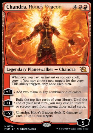 (134) Magic The Gathering March of the Machine Single: Chandra, Hope's Beacon Holo Mythic