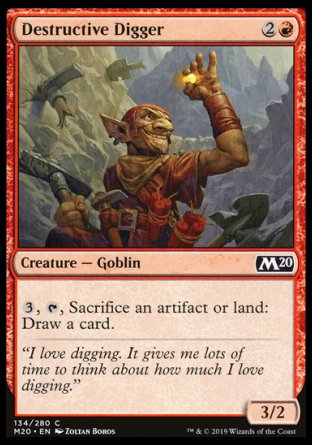 (134/280) Magic The Gathering Core 2020 Single: Destructive Digger  Common