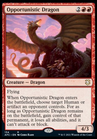 (134) Magic The Gathering Commander: Adventures in the Forgotten Realms Single: Opportunistic Dragon Holo Rare