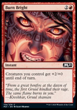 (134) Magic The Gathering Core 2021 Single: Burn Bright  Common