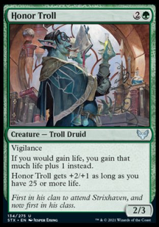 (134) Magic The Gathering Strixhaven: School of Mages Single: Honor Troll  Uncommon