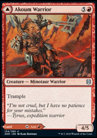 (134/280) Magic The Gathering Zendikar Rising Single: Akoum Warrior // Akoum Teeth Holo Uncommon