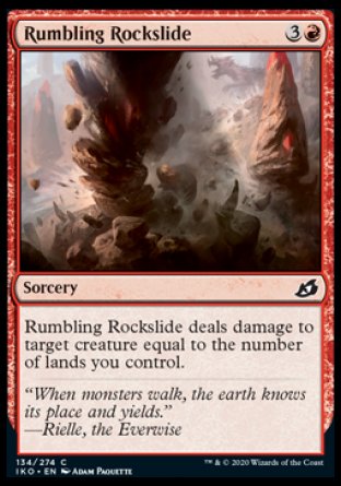 (134/274) Magic The Gathering Ikoria: Lair of Behemoths Single: Rumbling Rockslide Holo Common
