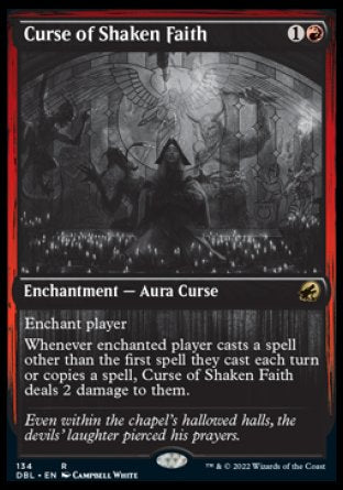 (134) Magic The Gathering Innistrad: Double Feature Single: Curse of Shaken Faith Holo Rare