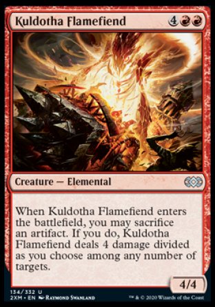 (134/332) Magic The Gathering Double Masters Single: Kuldotha Flamefiend Holo Uncommon